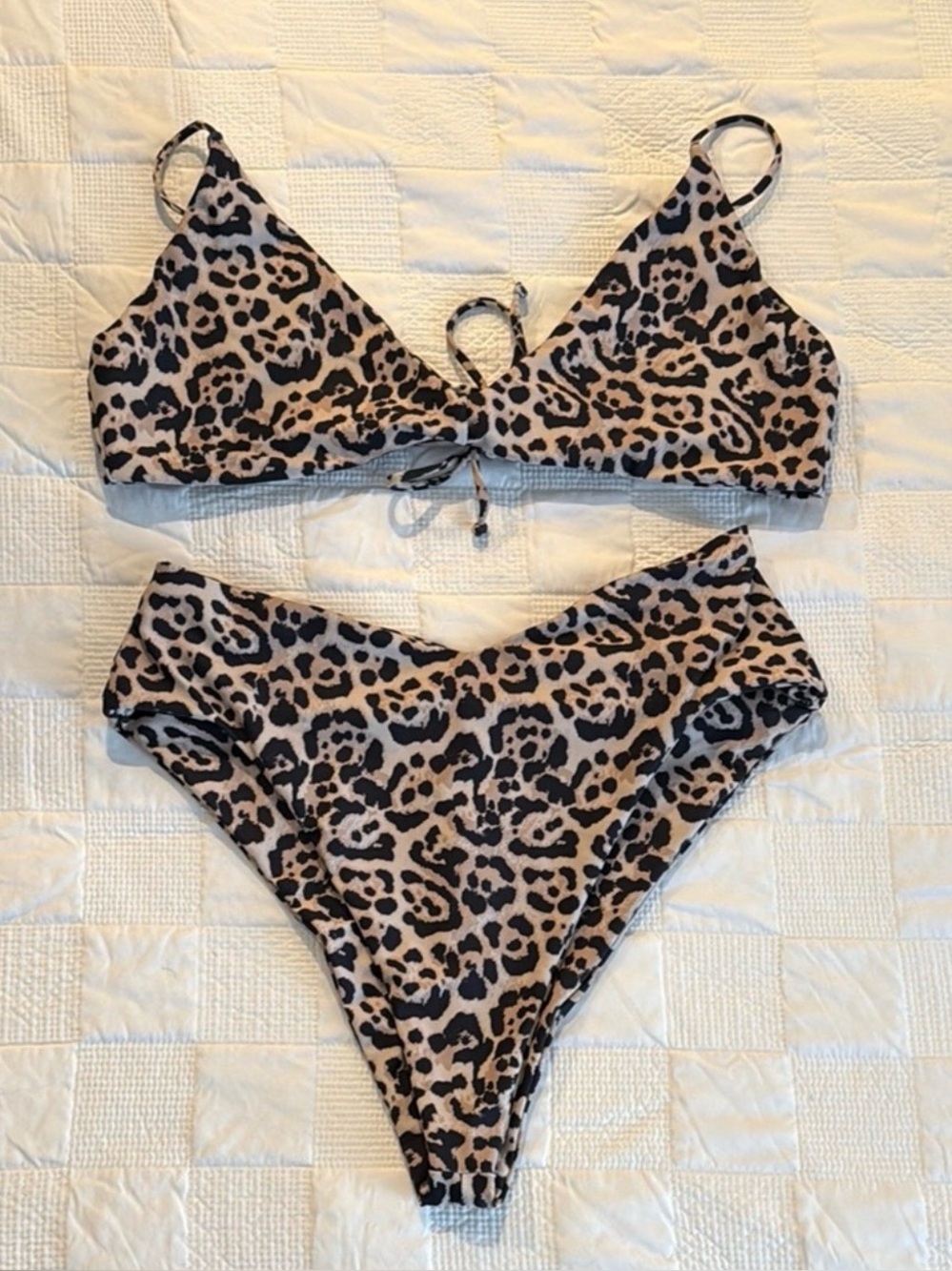 Skatie Brown and Black Bikini Set